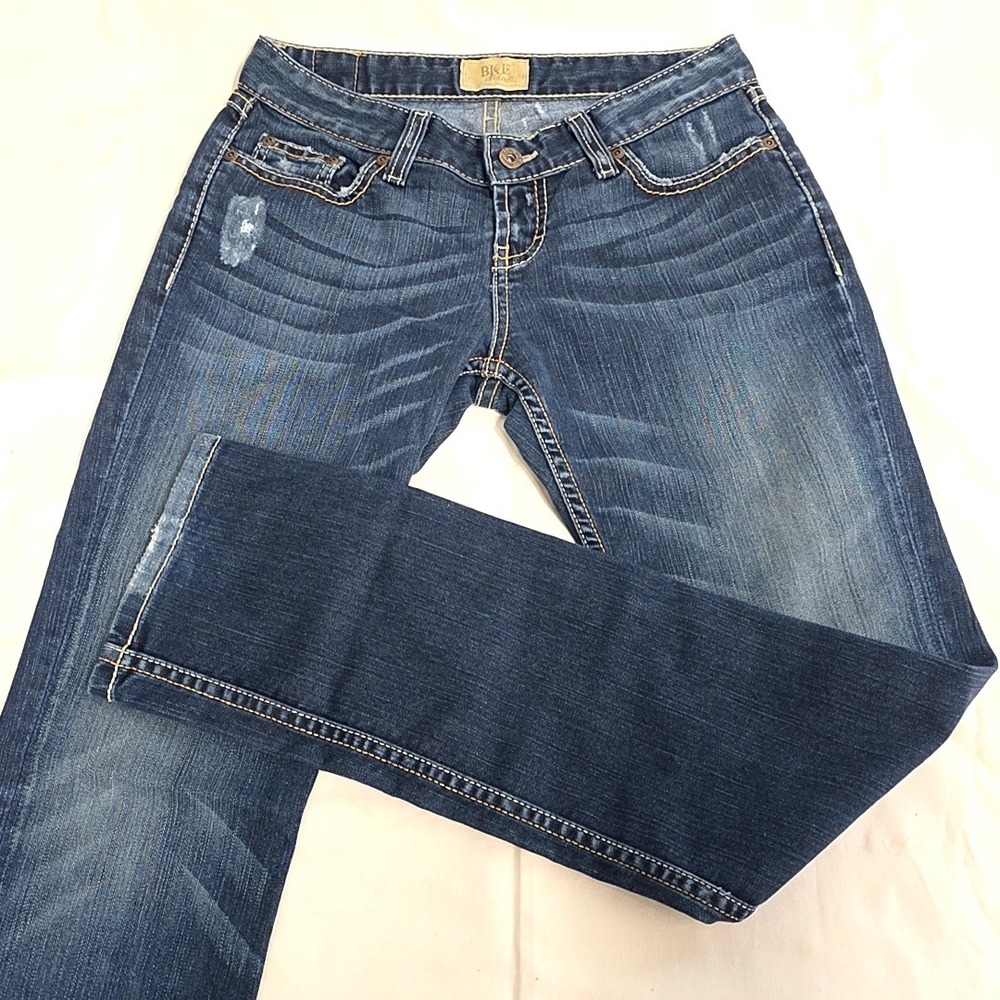 BKE Sierra Skinny Jeans Men 26x31.5 Dark Wash Distressed Low Rise Stretch